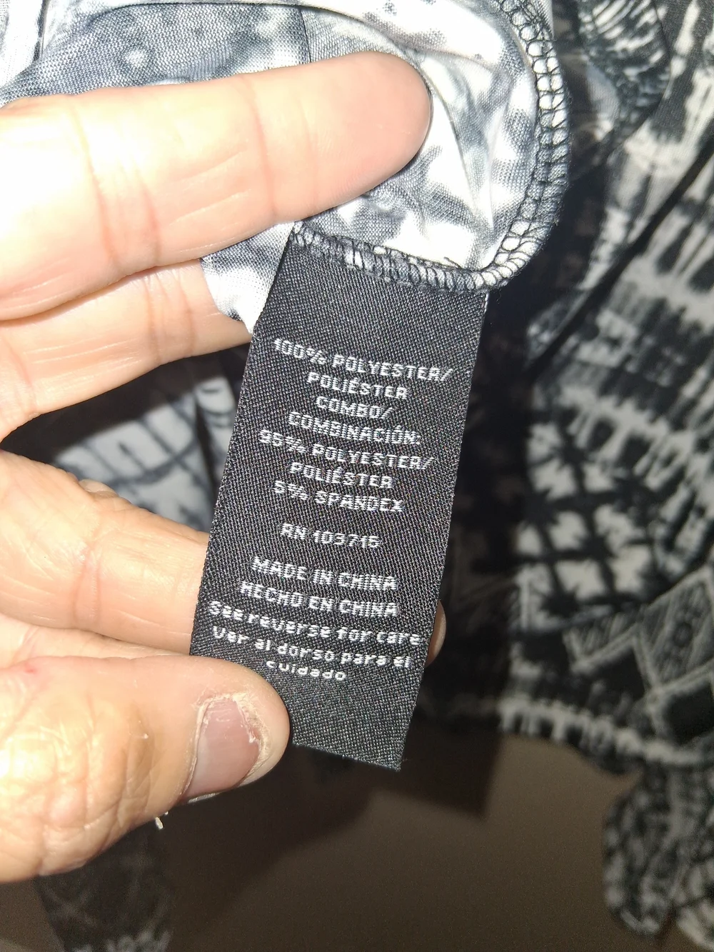 ZAC & RACHEL Black & White Tie Dye High Low Tank Top Plus 2X Boho Chic